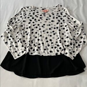 EVRI Polka Dot Long Sleeve Knit Top